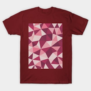 Red Wine Geometric Pattern Design T-Shirt